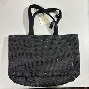 Mondani New York Shoulder Bag Beach 15x12 Big Shimmery NWT Black Travel‎ Woven